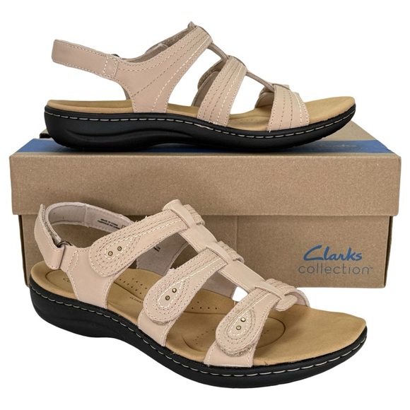 Clarks Shoes - Clarks Laurieann Vine Tan Strappy Leather Womens Sandals Size 9.5M